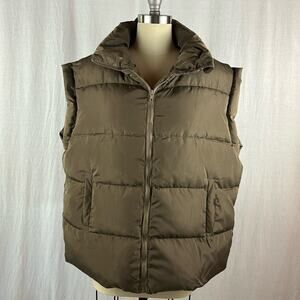 Anienaya Lightweight Qulited Stand-up Collar Puffer Vest in Army Green